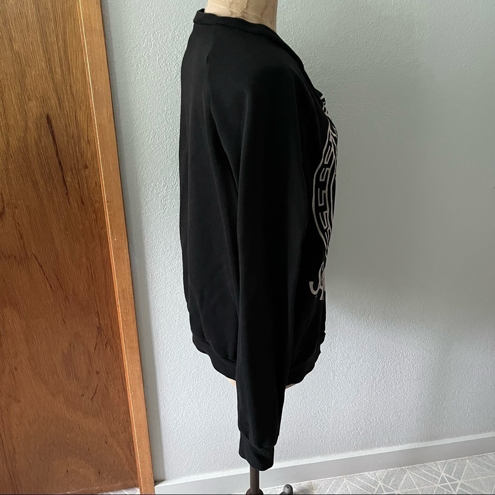 5 PREVIEW sz M Open Front Sweatshirt Black French Bulldog Salvatore Long sleeve - Picture 3 of 9
